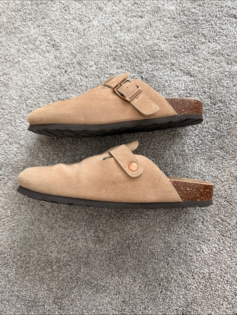 KIDMI Suede Slip-On Clog in Light Tan - Picture 4 of 5